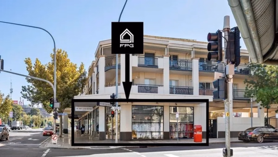 Corner retail premises on a city street